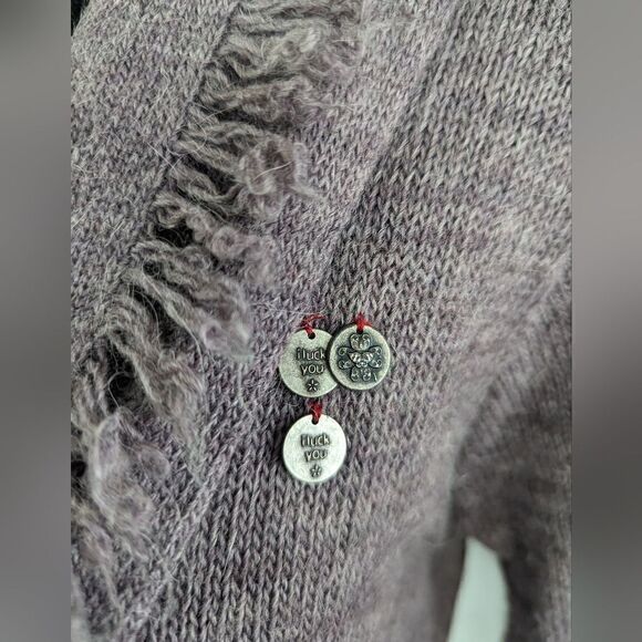 Odd Molly Alpaca Wool Fringe Cardigan Sweater sz MD EUC - Picture 9 of 14